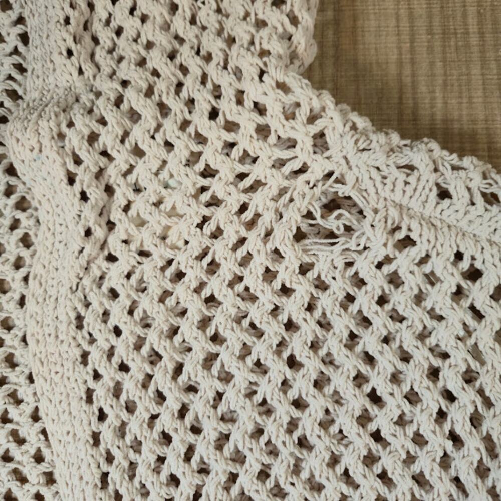 Artelier Nicole Miller Hooded Open Knit Cardigan Size 1X Cream Bohemian Coastal - Picture 4 of 6